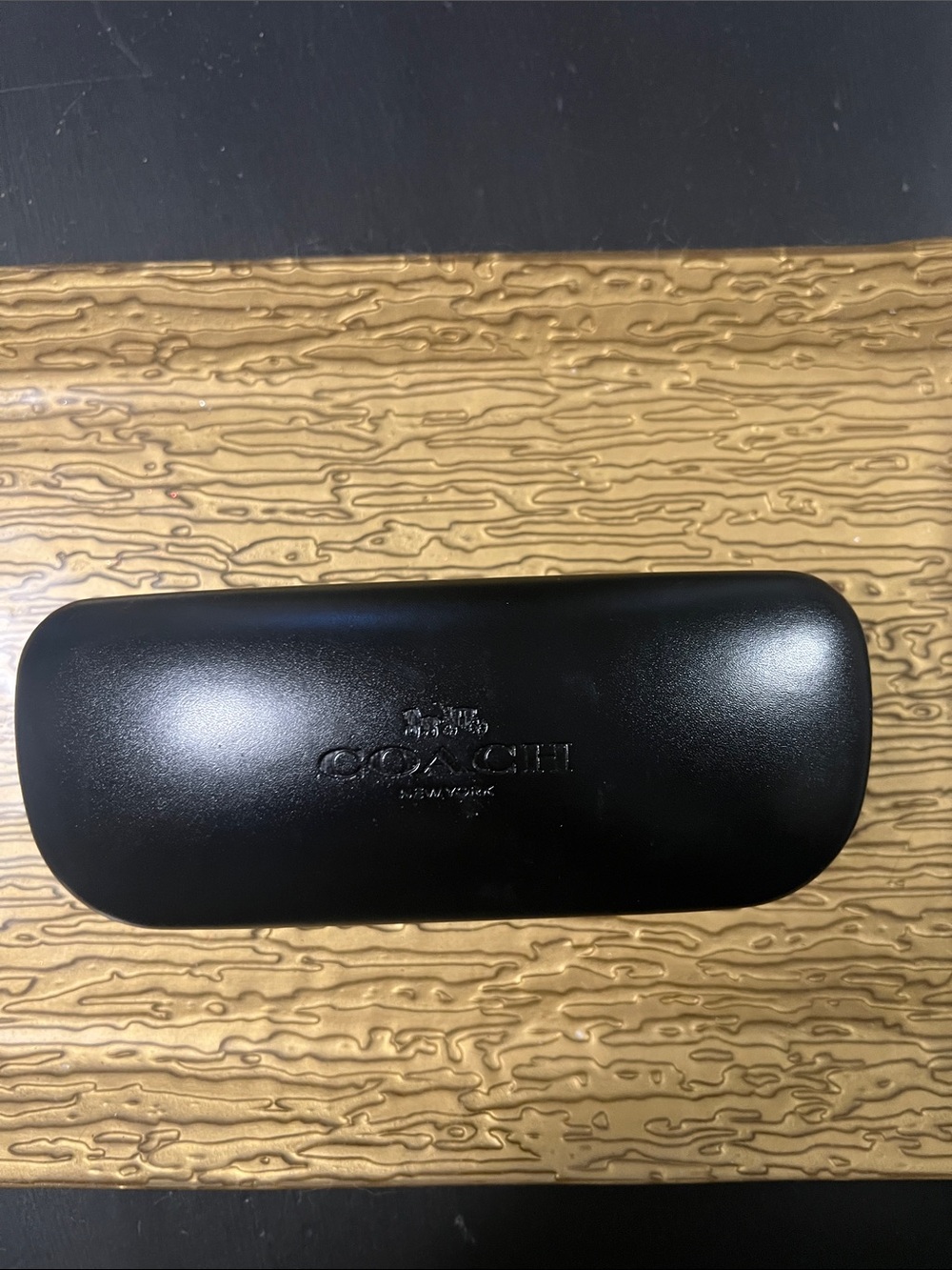 Coach Black Logo Embossed Sunglasses Case